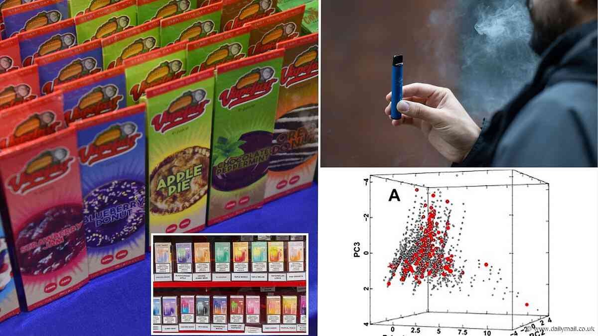 The terrifying cocktail of chemicals in your flavoured vape: Scientists use AI to simulate the reactions inside e-cigarettes - revealing 127 'acutely toxic' compounds