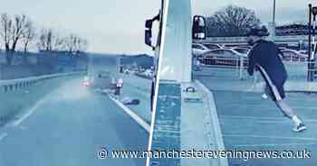 Dashcam footage shows dealer hurling £140k of heroin onto M56 during 'dangerous' chase