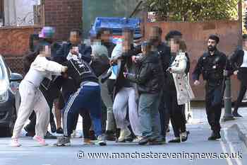 Violent brawl erupts outside Manchester Crown Court as police swarm area