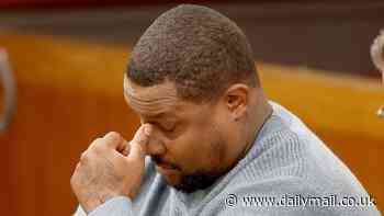 Former Super Bowl champ Derrick Ward pictured in court as he pleads NOT guilty to a string of alleged robberies