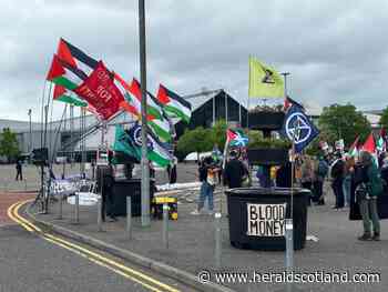 Climate and pro-Palestinian activists target Barclays AGM in Glasgow