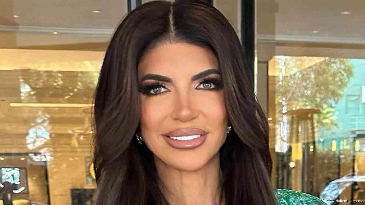 Teresa Giudice sizzles in backless green jumpsuit with ab-baring cutouts during Real Housewives of New Jersey 'press day' - after dishing on THAT Taylor Swift selfie