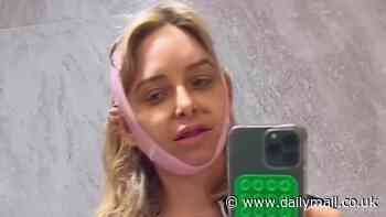 Jenny Mollen gets mommy makeover at 44: Jason Bigg's author wife runs around surgery topless before documenting 'breast lift, fat transfer and chin lipo' in VERY candid posts