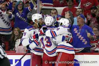 Panarin scores in OT as Rangers beat Hurricanes 3-2 to take 3-0 series lead