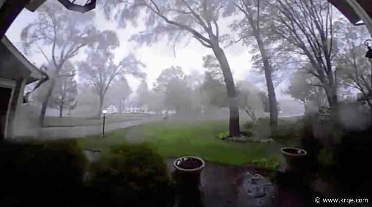 Doorbell video shows Michigan tornado leveling nearly every tree in sight
