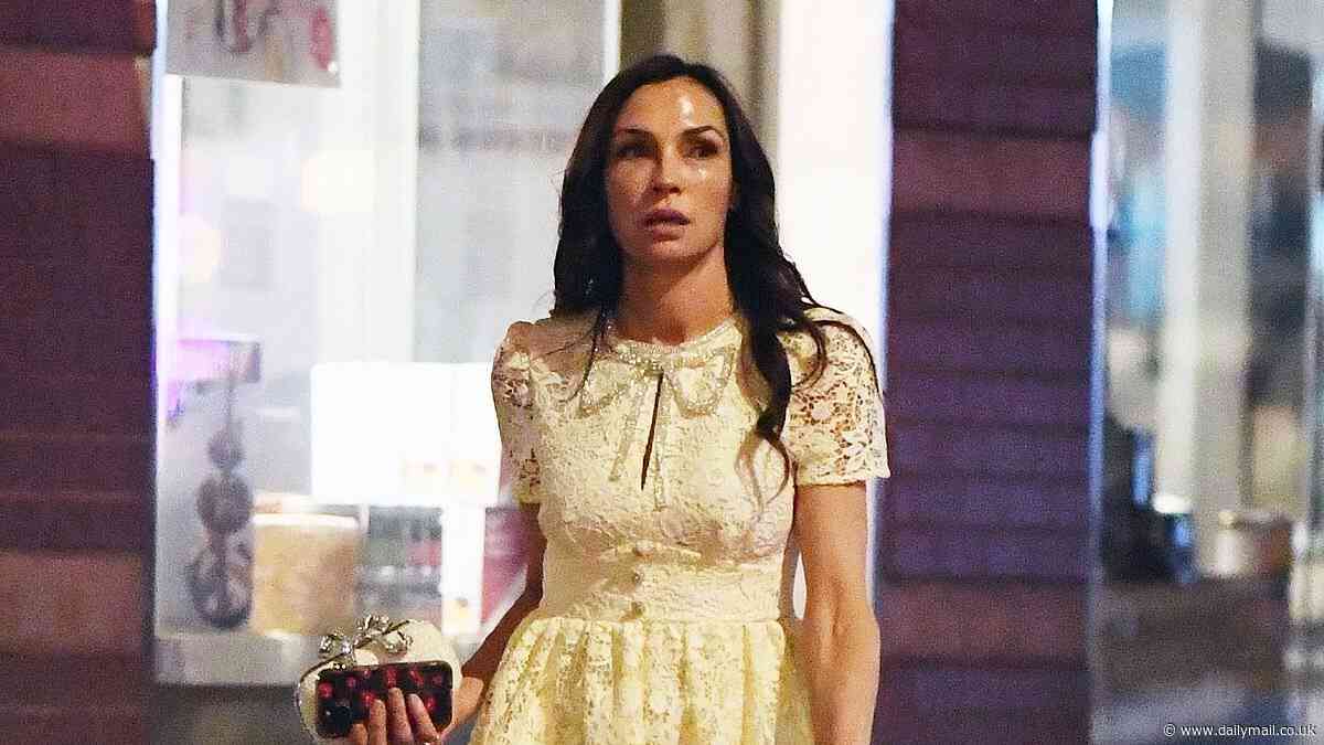 Famke Janssen, 59, puts on a leggy display as she heads home in cream-colored mini dress after Up2Us Sports 2024 Sneaker Ball in NYC