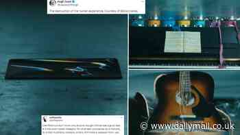 Apple apologises for iPad advert featuring musical instruments being crushed after furious backlash as tech giant says 'we missed the mark'