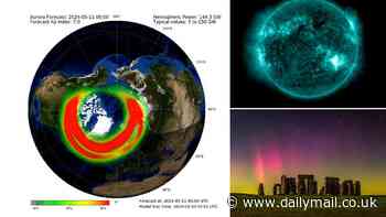 Northern Lights could be visible in ALL of Britain tonight (including Cornwall!) because of severe geomagnetic storm that threatens to disrupt world's power grids, mobile phone networks and GPS satellites