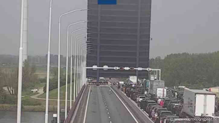 A29 helemaal dicht, Haringvlietbrug gaat niet meer omlaag door storing