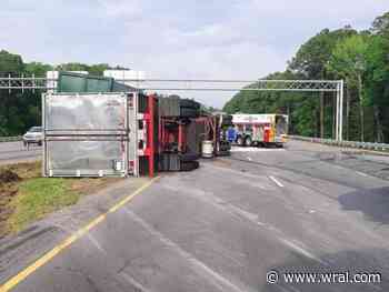 Tractor-trailer overturns after crash with garbage truck on Raeford Road in Fayetteville