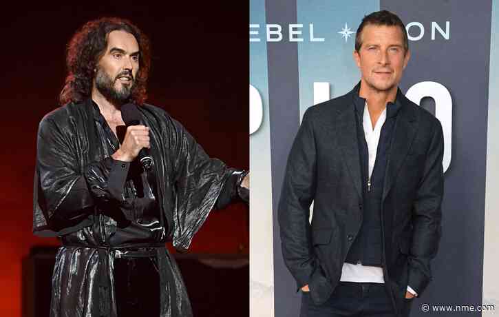 Russell Brand embraces Bear Grylls as he shares photo from River Thames baptism