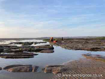 RNLI rescue man with broken arm on Wirral island
