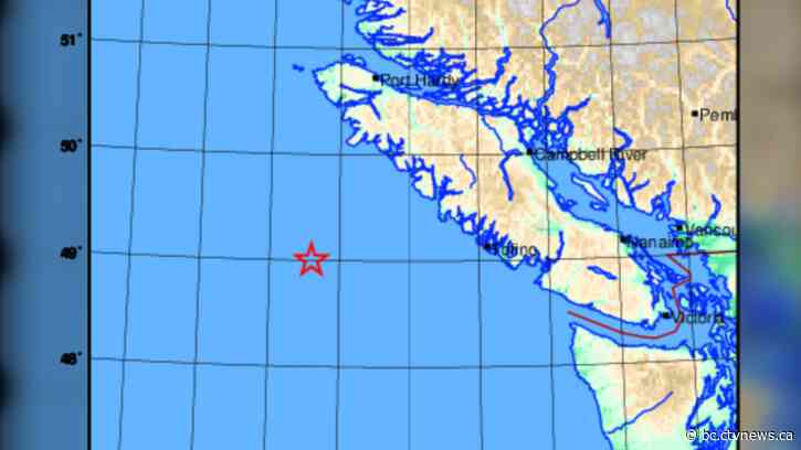 Magnitude 4.2 earthquake reported off Vancouver Island's west coast