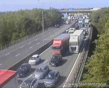 London transport live: Three mile tailbacks on M25 at Dartford after serious collision
