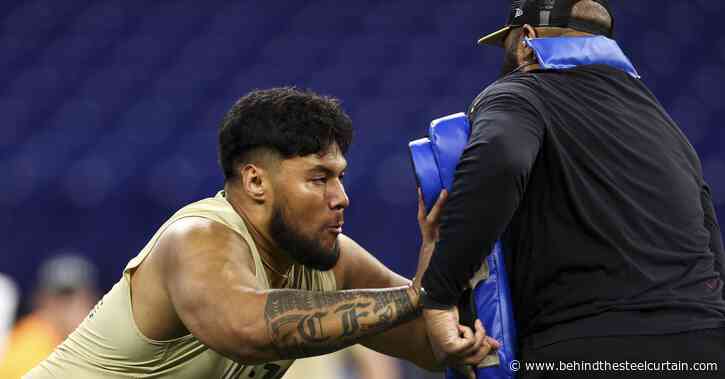 Steelers OT Troy Fautanu used mostly as RT on day one of rookie minicamp