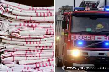 Haxby: tea towel sparks call out from firefighters