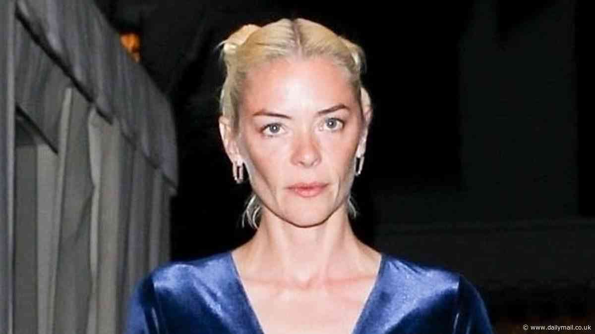 Jaime King looks chic in a blue velvet dress as she leaves the Chateau Marmont in Hollywood... days after she was seen crying in her car