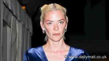 Jaime King looks chic in a blue velvet dress as she leaves the Chateau Marmont in Hollywood... days after she was seen crying in her car