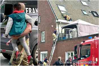 Omstanders zien plots jongetje (7) uit dakvenster klauteren: brandweer redt kind en zijn zusje (5), ouders blijken niet thuis
