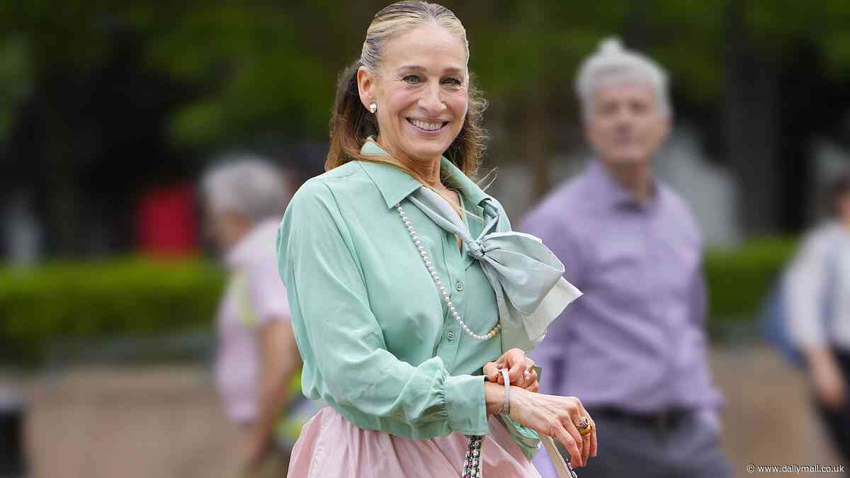 Sarah Jessica Parker channels 1998 Carrie Bradshaw as she sports pink tutu-inspired skirt to film And Just Like That... season three