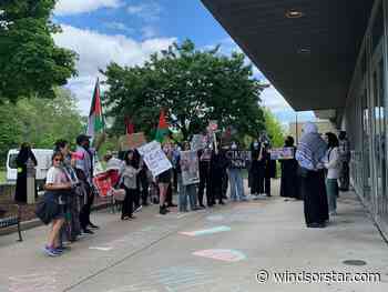 Demonstrators protest outside senate meeting on second day of Liberation Zone