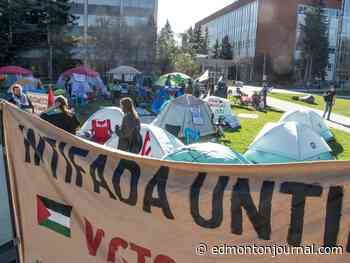 Pro-Palestinian encampment grows at Edmonton's University of Alberta