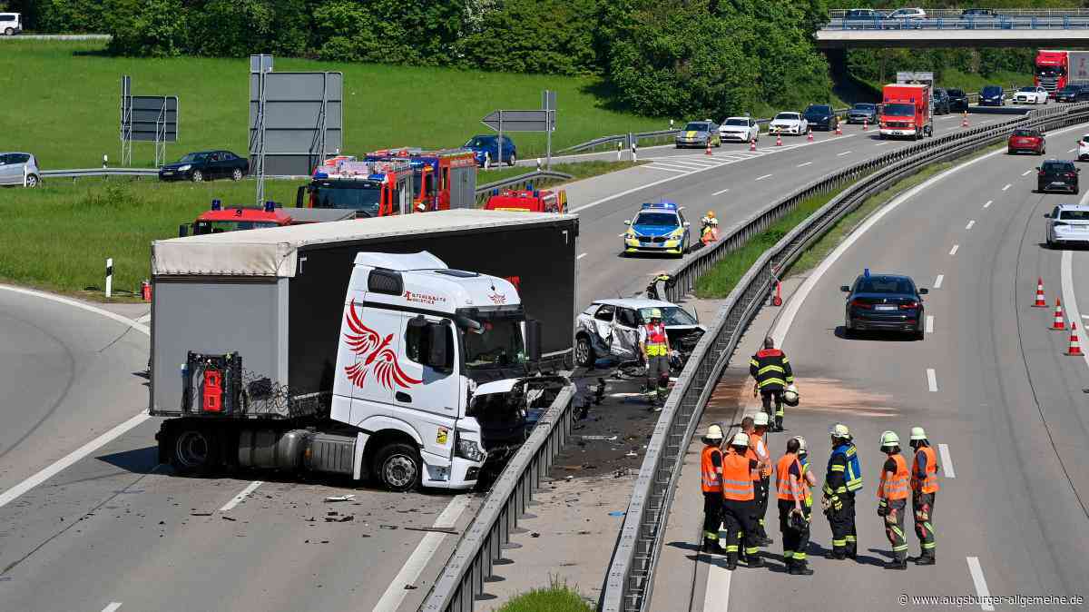 Unfall auf A96 bei Landsberg: Zwei Schwerverletzte und Lech verunreinigt