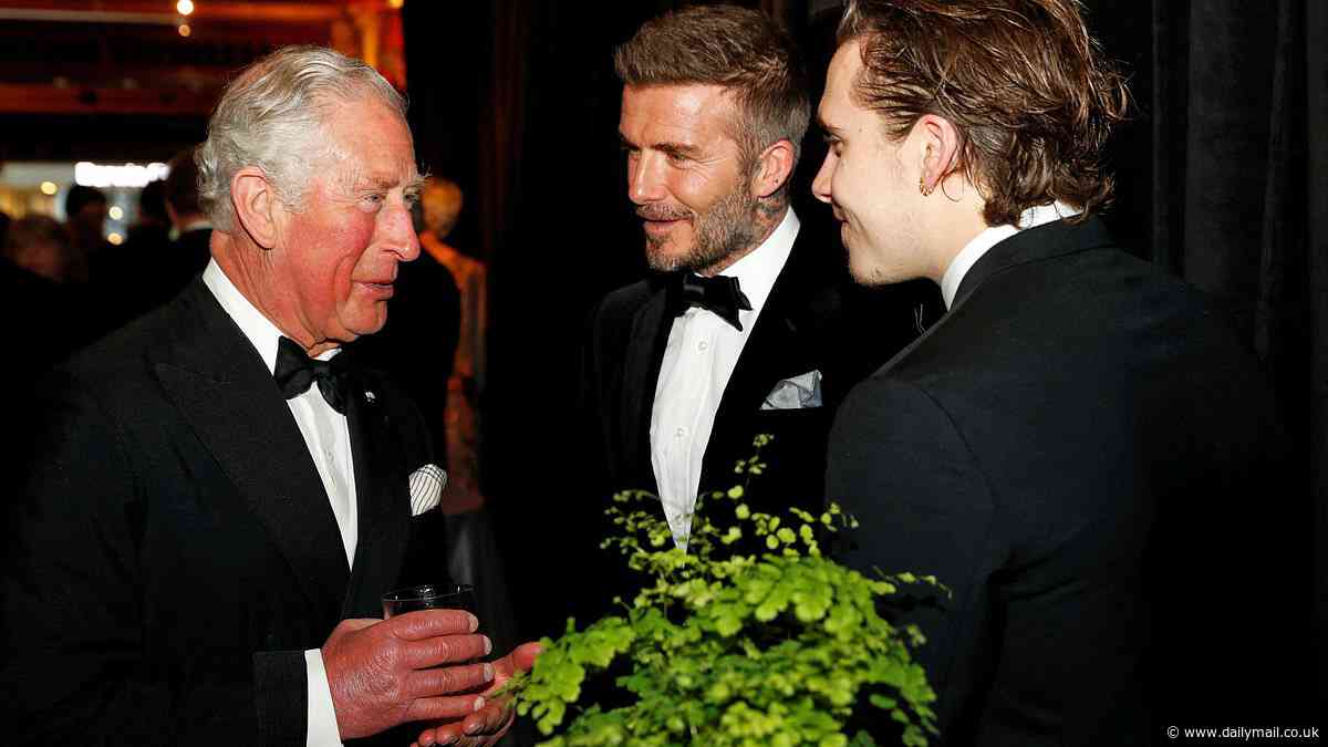 Revealed: King Charles met David Beckham privately while Prince Harry was in Britain - after the Duke said his father was too busy with 'various other priorities' to see him