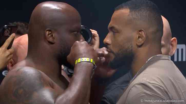 Video: UFC on ESPN 56 ceremonial weigh-in faceoffs with Derrick Lewis vs. Rodrigo Nascimento, Joaquin Buckley's money, more