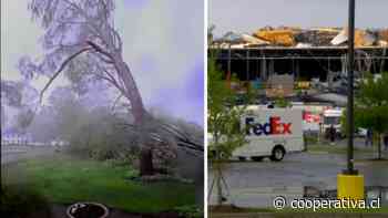 Registran paso de tornado que botó árboles y destruyó una bodega en EEUU