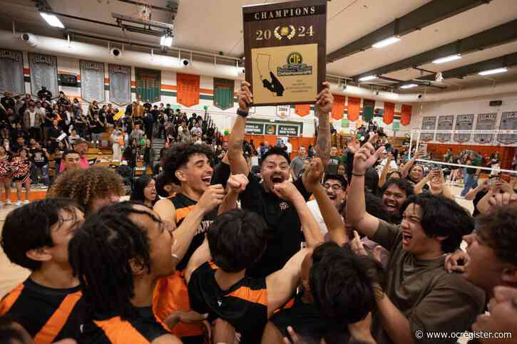 Samueli Academy boys volleyball team sweeps Riverside Poly, wins first section title in school history