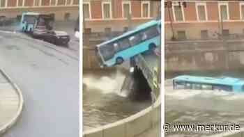 Linienbus verliert Kontrolle und rast in Fluss: Sieben Tote bei Unfall in St. Petersburg