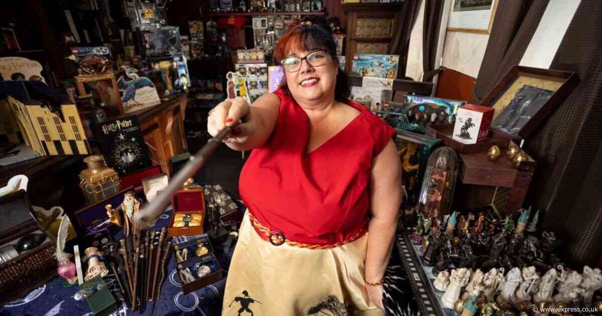 Inside home of woman with the world's largest Harry Potter collection
