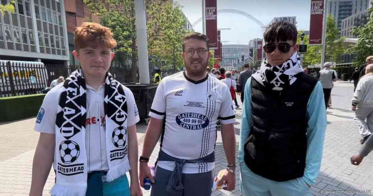 'Excited' Gateshead fans arrive at Wembley Stadium ahead of FA Trophy final against Solihull Moors