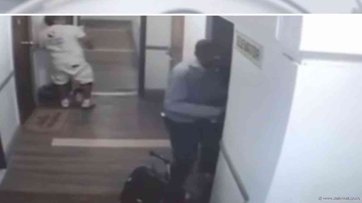 Shocking moment blind man falls down elevator shaft at LA hotel - but miraculously survives