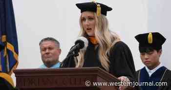 Riley Gaines Calls Out College Administrator for Making 'Cowardly' Gesture Behind Her During Commencement Speech