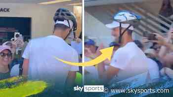 Djokovic turns up in helmet after being hit by bottle!