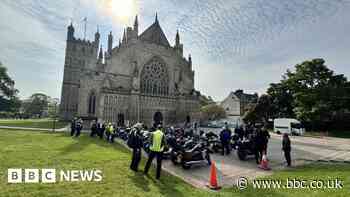 Bell-ringing bikers ring out at Devon cathedral