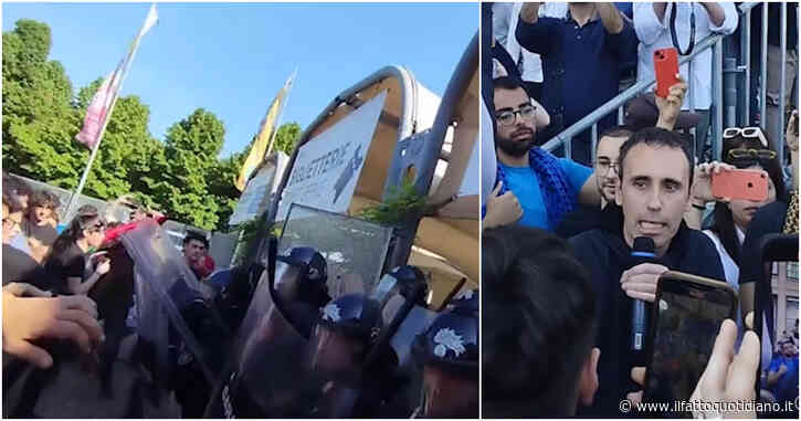 Salone del Libro, manifestanti pro Palestina tentano di entrare: manganellati dalla polizia. Zerocalcare: “A Gaza un massacro”