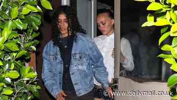 Lily-Rose Depp puts on a VERY leggy display in denim booty shorts on a date night with girlfriend 070 Shake in LA