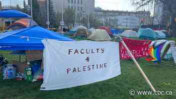 Protesters set up pro-Palestinian encampment at University of Winnipeg campus