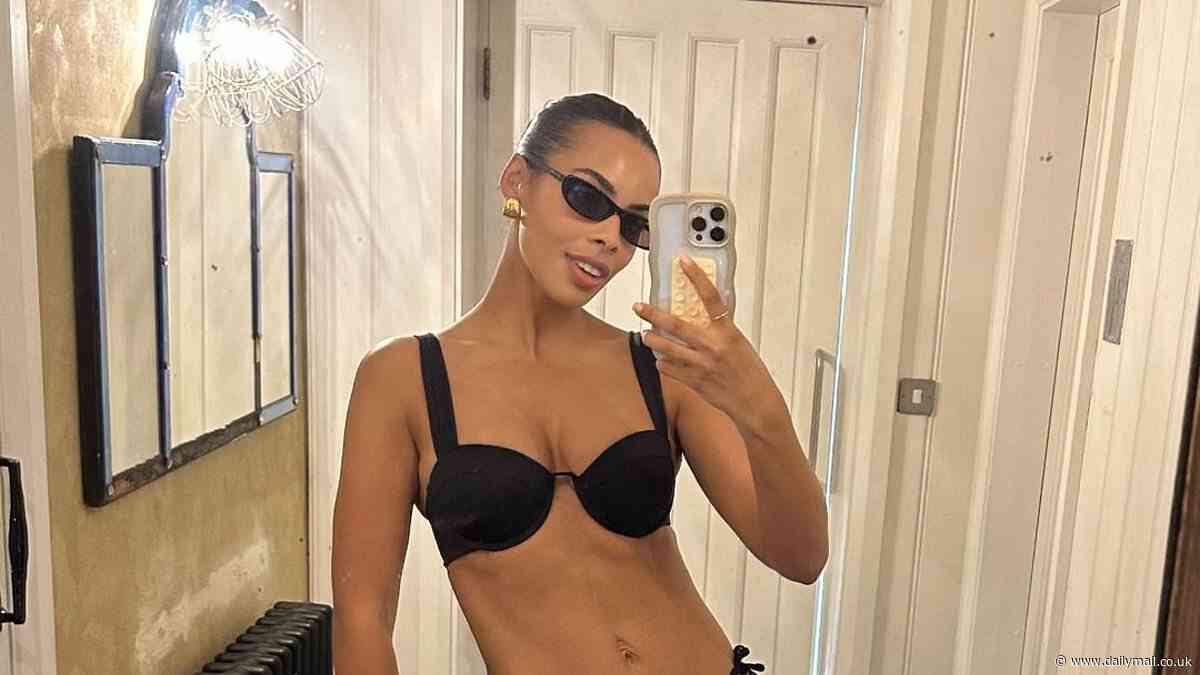 Rochelle Humes flaunts her envy-inducing abs in tiny bikini as she enjoys idyllic family getaway with husband Marvin and their children