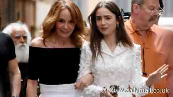When in Rome... look fabulous, says Lily Collins, 36, and co-star Philippine Leroy-Beaulieu, 61, as actresses match each other in wonderful white outfits