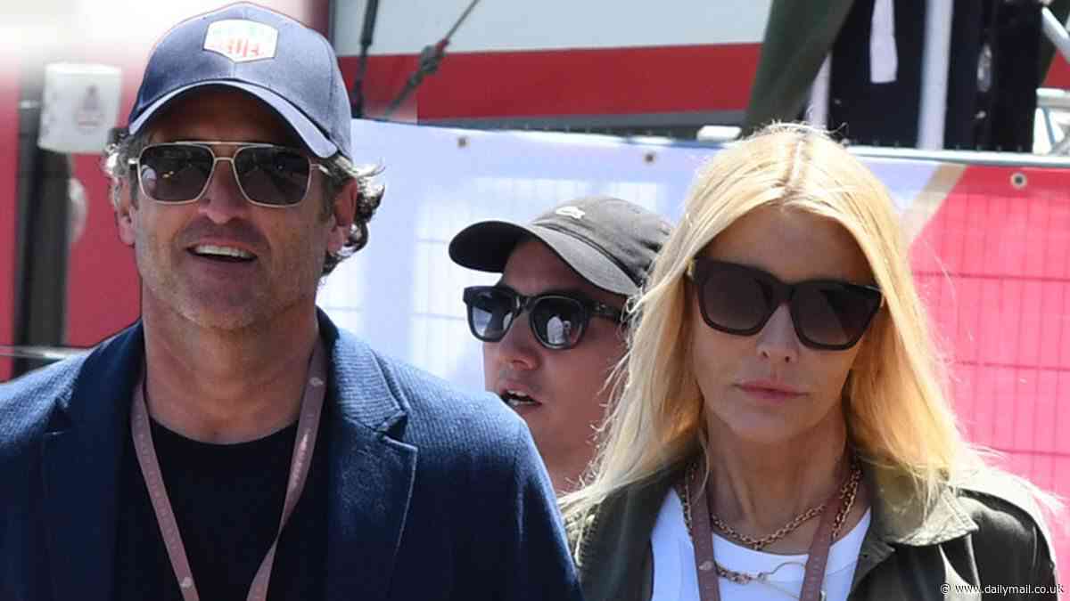 Patrick Dempsey looks dashing as he links arms with his wife Jillian Fink at the Grand Prix de Monaco Historique in France