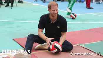 Watch: Prince Harry plays sit-down volleyball