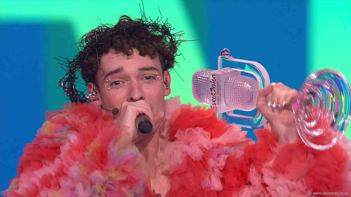 Switzerland's Nemo BREAKS Eurovision trophy just minutes after being crowned the winner