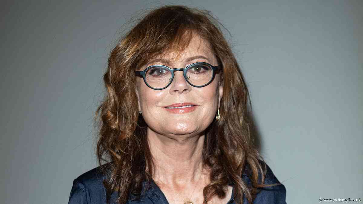 Susan Sarandon, 77, looks effortlessly chic in navy silk co-ord as she attends the Riviera International Film Festival