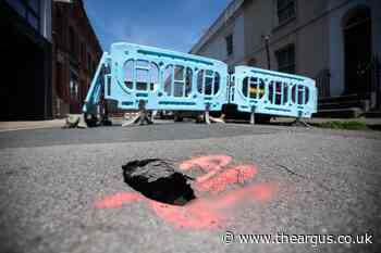 Brighton: Sinkhole opens up in middle of North Laine road