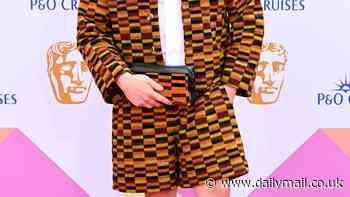 Big Boys creator and nominee Jack Rooke gives a touching nod to his late cabbie father and London Overground in VERY garish ensemble as he arrives at BAFTA Television Awards 2024