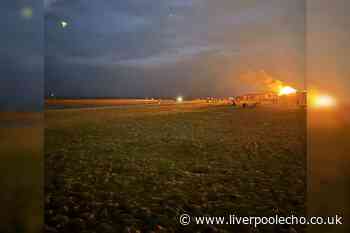 'Massive fire' started on Crosby beach as families looked for Northern Lights